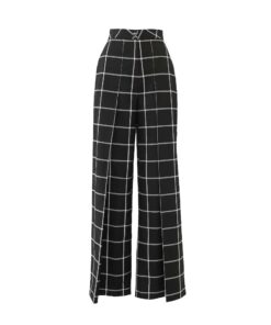 High-Waisted Plaid Trousers FI1