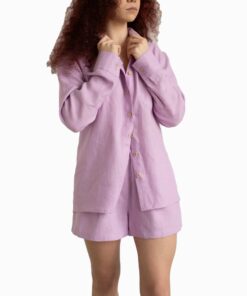 Blush Breeze Oversized Linen Set FI7