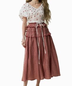 Crimson Plaid Charm Skirt FI18