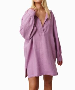 Sky Linen Tunic Dress FI14