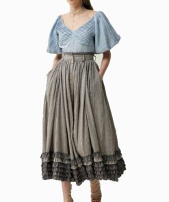 Victorian Grace Maxi Linen Skirt FI21