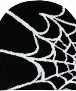 Gothic Spider Pattern Wool Acrylic Knitted Hat Women Beanie FI19