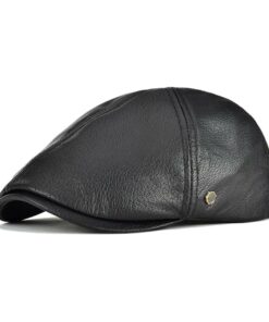 Lambskin Leather Ivy Newsboy Caps FI3