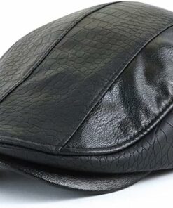 Mens Ivy Cap PU Leather Newsboy Hat FI13